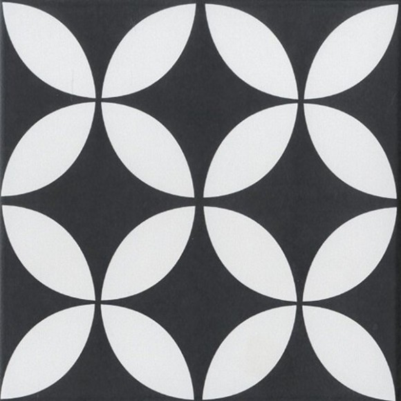 Керамогранит YURTBAY STAMP BLACK GLZ.POR.TL 20X20 