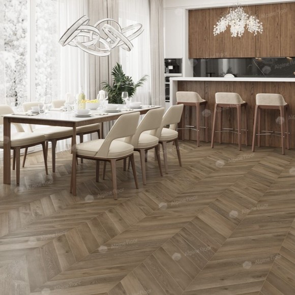 SPC Ламинат Alpine Floor Chevron Дуб Насыщенный ECO 18-4 Французская елка