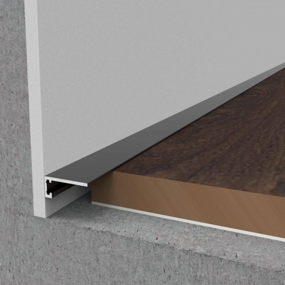 Микроплинтус алюминиевый анодированный черный с пружинами Микроплинтус алюминиевый анодированный черный с пружинами