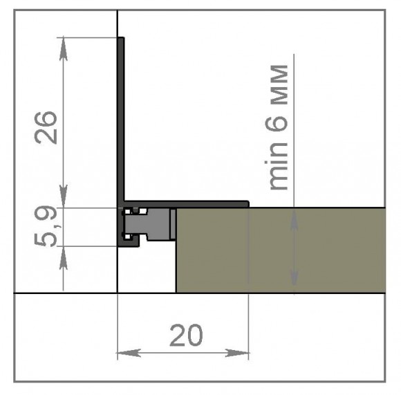 Микроплинтус L алюминиевый анодированный черный с пружинами