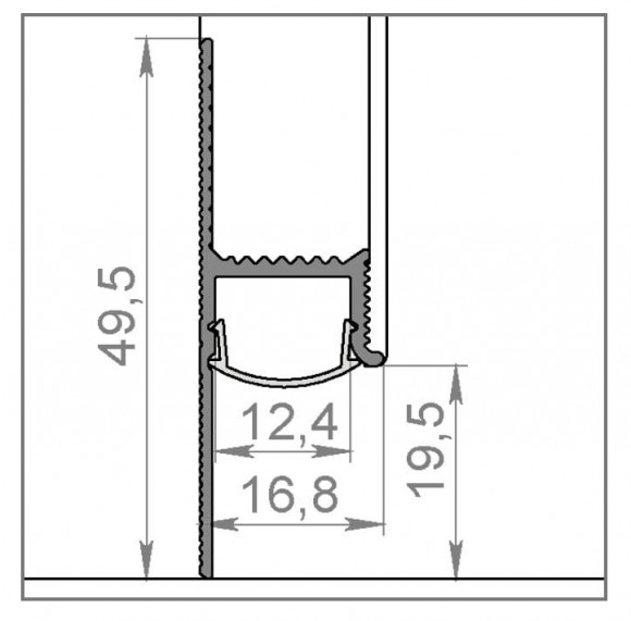 Плинтус скрытый черный с подсветкой