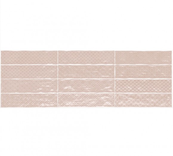Настенная плитка El Barco MUSIC ROSA DECOR (12 видов рельефов, 12 видов рисунка) 7,5*30