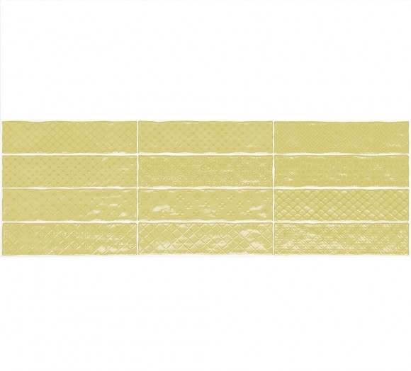 Настенная плитка El Barco MUSIC LEMON DECOR (12 видов рельефов, 12 видов рисунка) 7,5*30