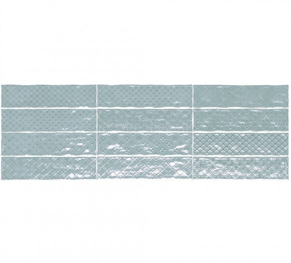 Настенная плитка El Barco MUSIC AZUL DECOR (12 видов рельефов, 12 видов рисунка) 7,5*30